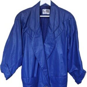 Vtg Womans 80s Leather Coat/Jacket L